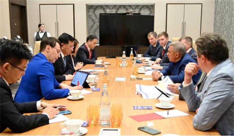 戴和根与鞑靼斯坦共和国总统明尼哈诺夫举行会谈