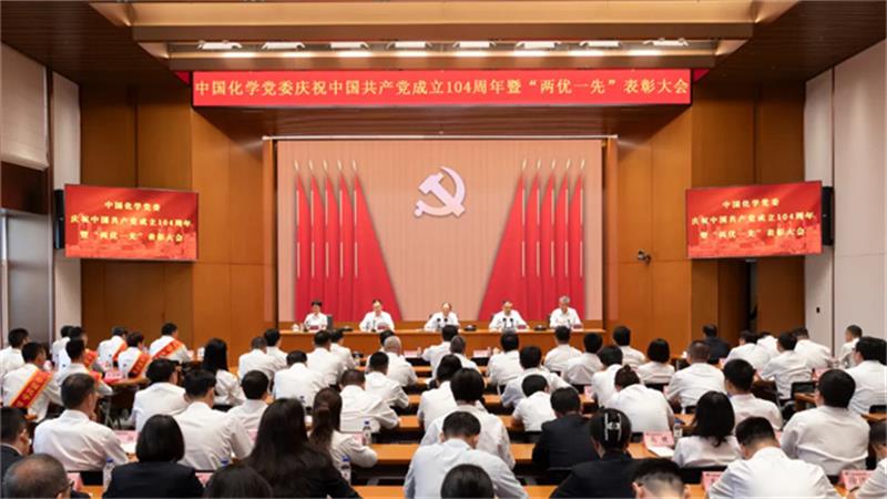 中国化学党委召开庆祝中国共产党成立104周年暨“两优一先”表彰大会
